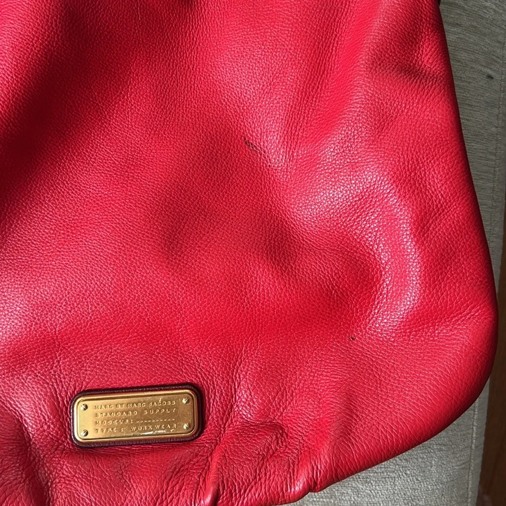 MARC by Marc Jacobs signature RED all leather Hillier Hobo style - Picture 11 of 12
